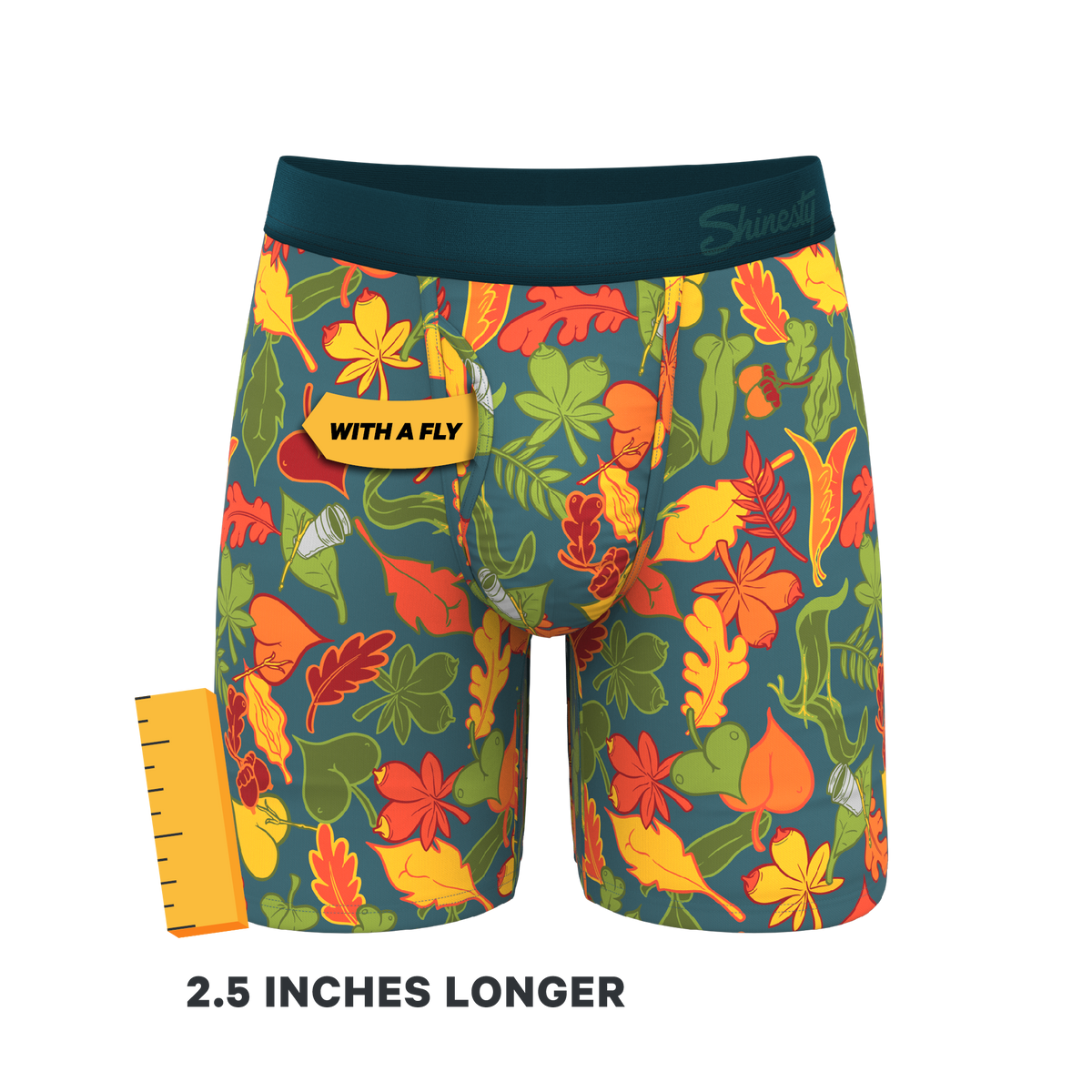 The Leaf Peeps | Naughty Leaves Ball Hammock® Boxer - Long Leg - Shinesty