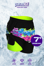 The Leg Day | Black Retro and Neon Ball Hammock® 7 Inch Athletic Shorts - Shinesty