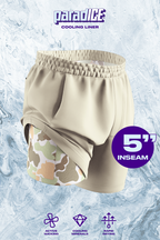 The Lieutenant | Khaki and Camo Ball Hammock® 5 Inch Athletic Shorts - Shinesty