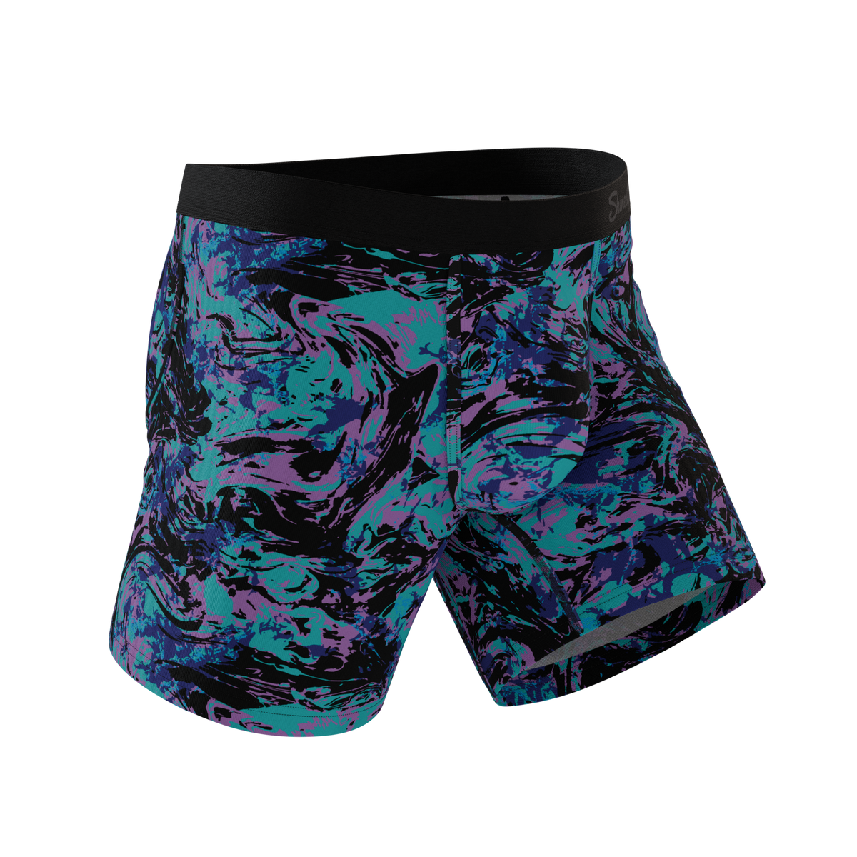 The Limestone | Retro Marbled InflataBulge™ Pump Up Boxer Briefs - Shinesty