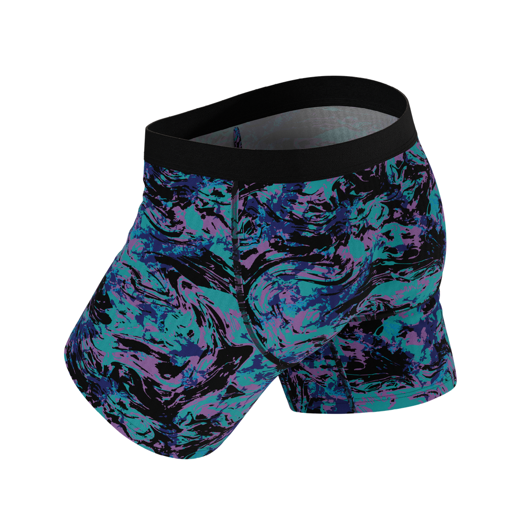 The Limestone | Retro Marbled InflataBulge™ Pump Up Boxer Briefs - Shinesty