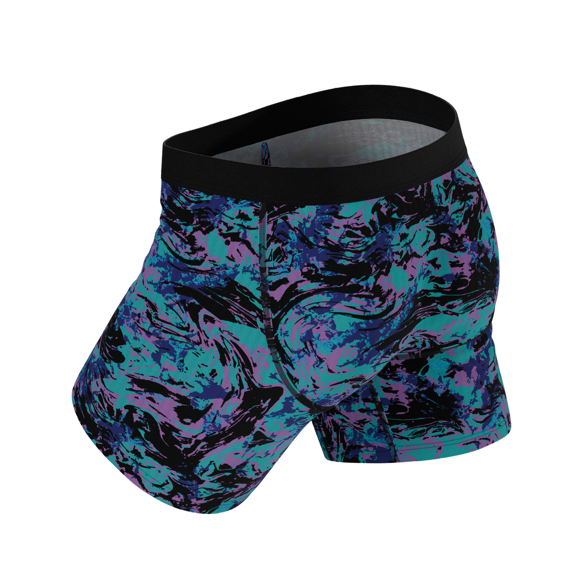 The Limestone | Retro Marbled InflataBulge™ Pump Up Boxer Briefs - Shinesty