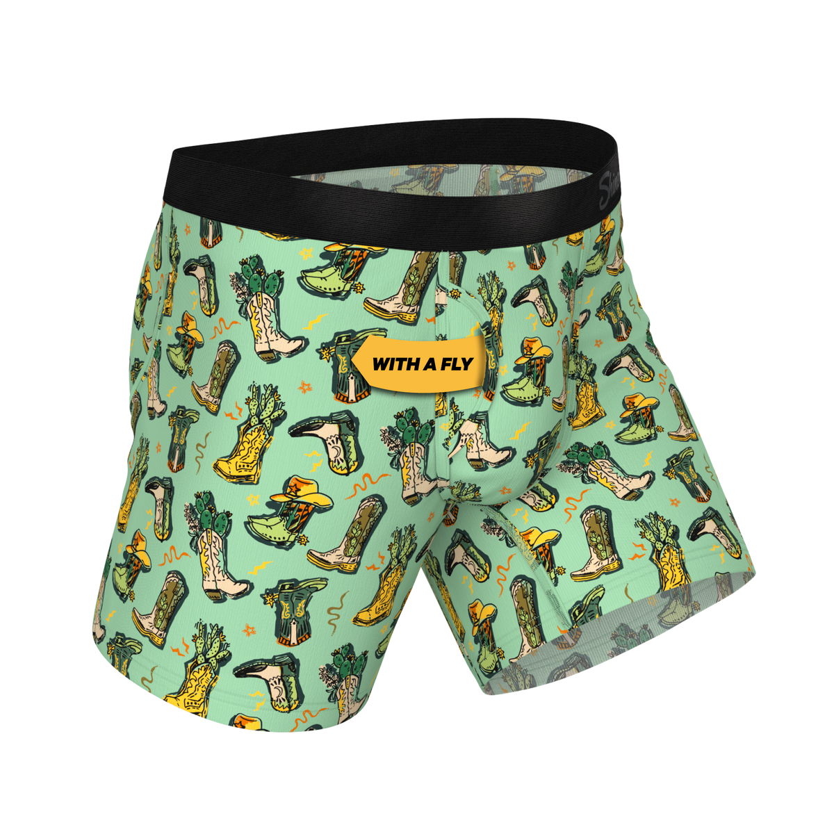 The Line Dance | Cowboy Boots Ball Hammock® Pouch Underwear With Fly - Shinesty