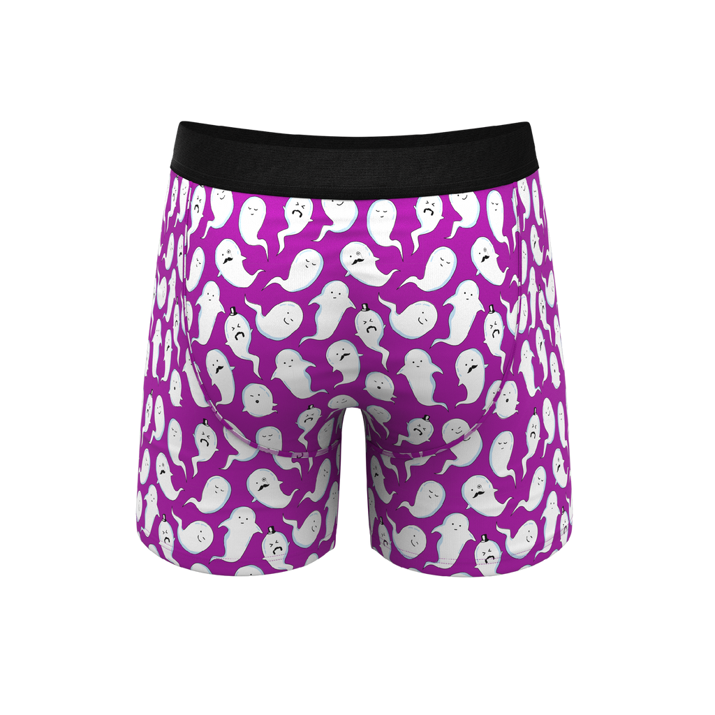 The Little Swimmers | Ghost Print Ball Hammock® Pouch Underwear With Fly - Shinesty