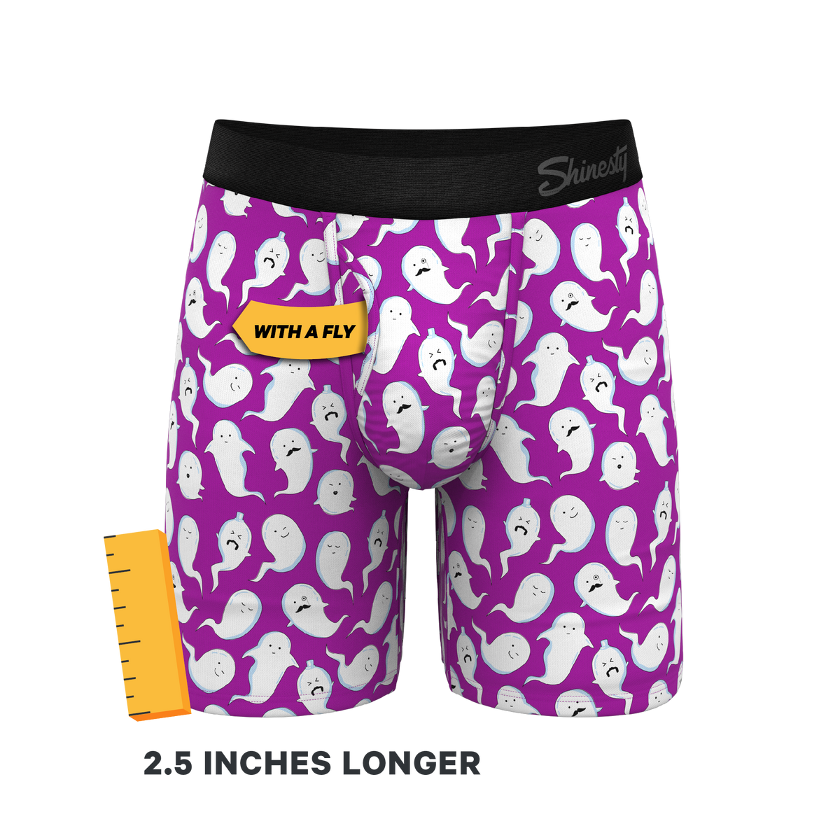 The Little Swimmers | Ghost Print Ball Hammock® Boxer - Long Leg - Shinesty