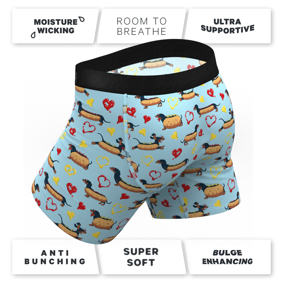 The Lovely Wiener | Wiener Dogs Ball Hammock® Pouch Underwear With Fly - Shinesty