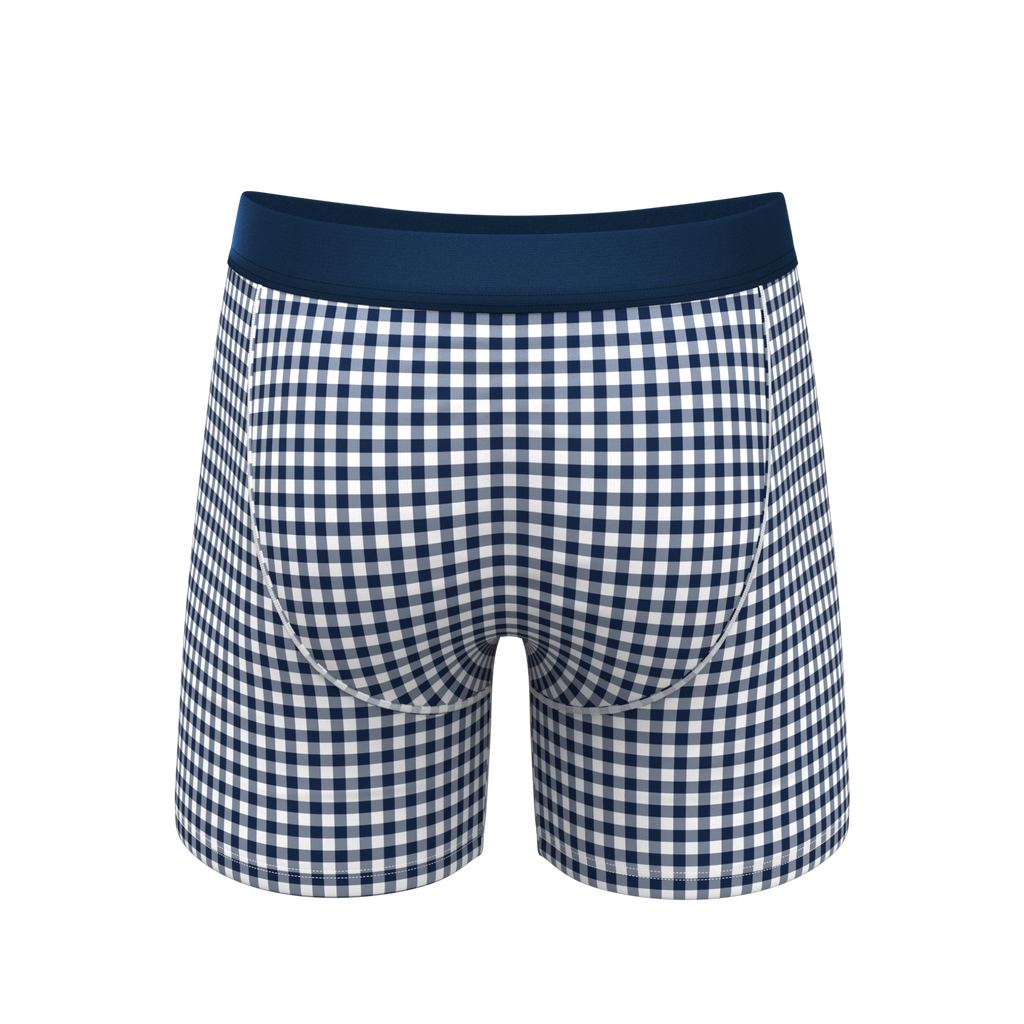 The Mad For Plaid | Navy Gingham Ball Hammock® Pouch Underwear - Shinesty