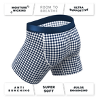 The Mad For Plaid | Navy Gingham Ball Hammock® Pouch Underwear With Fly - Shinesty