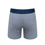 The Mad For Plaid | Navy Gingham Ball Hammock® Pouch Underwear With Fly - Shinesty