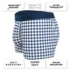 The Mad For Plaid | Navy Gingham Ball Hammock® Pouch Trunks Underwear - Shinesty