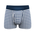 The Mad For Plaid | Navy Gingham Ball Hammock® Pouch Trunks Underwear - Shinesty
