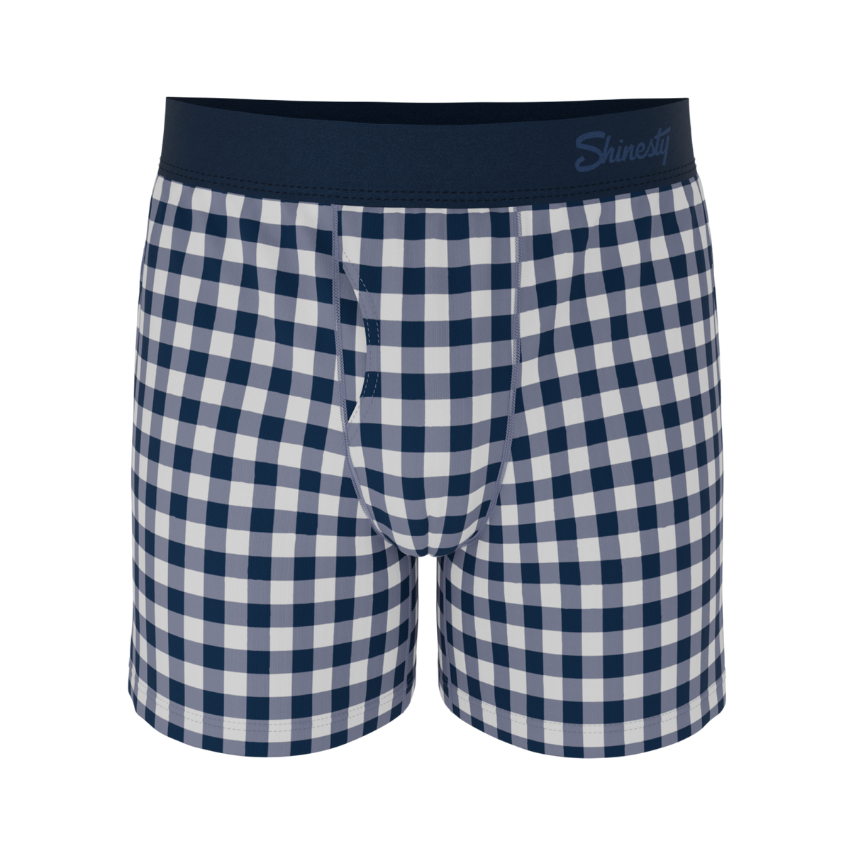 The Mad for Plaid | Navy Gingham Boxers - Shinesty