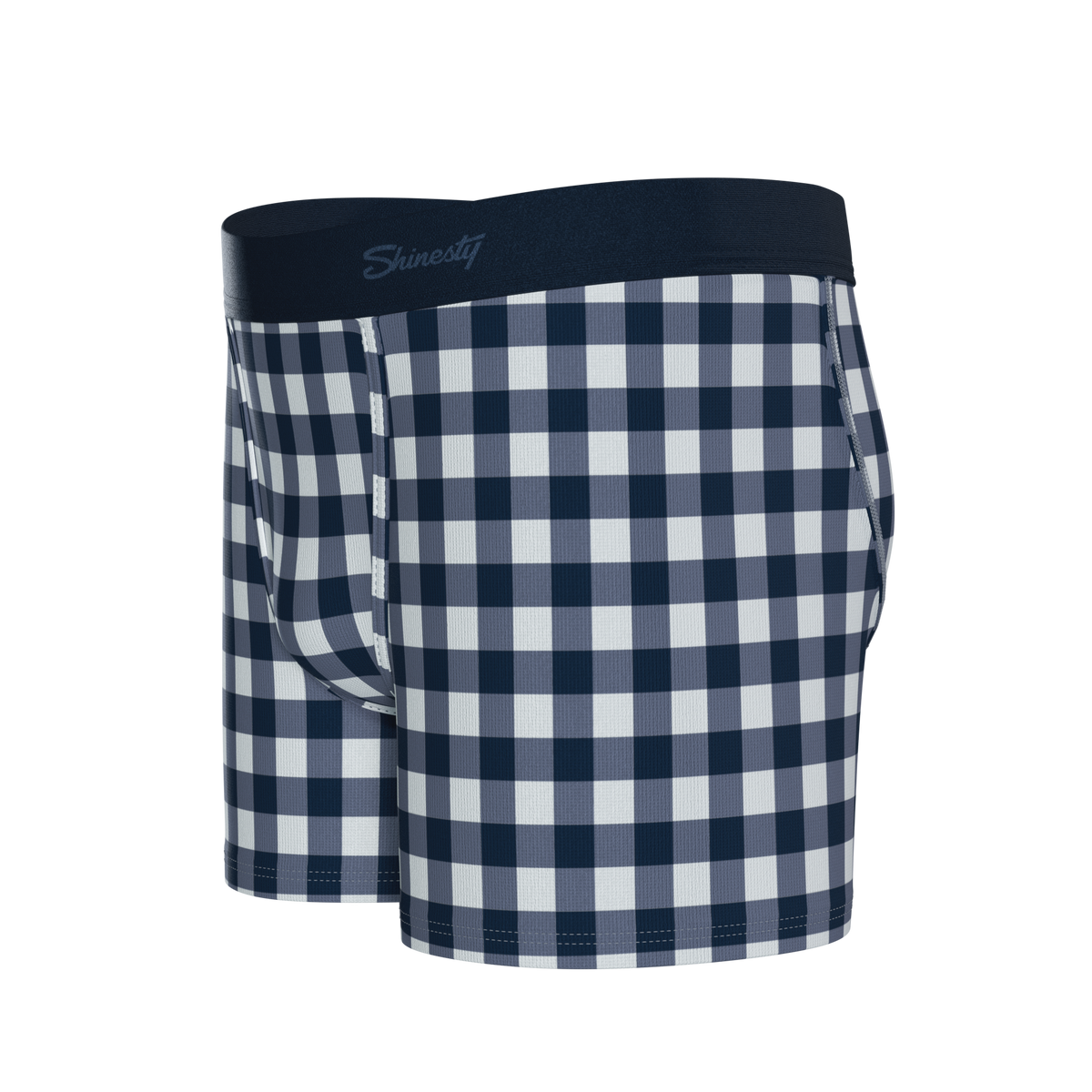 The Mad for Plaid | Navy Gingham Youth Boxer Briefs - Shinesty
