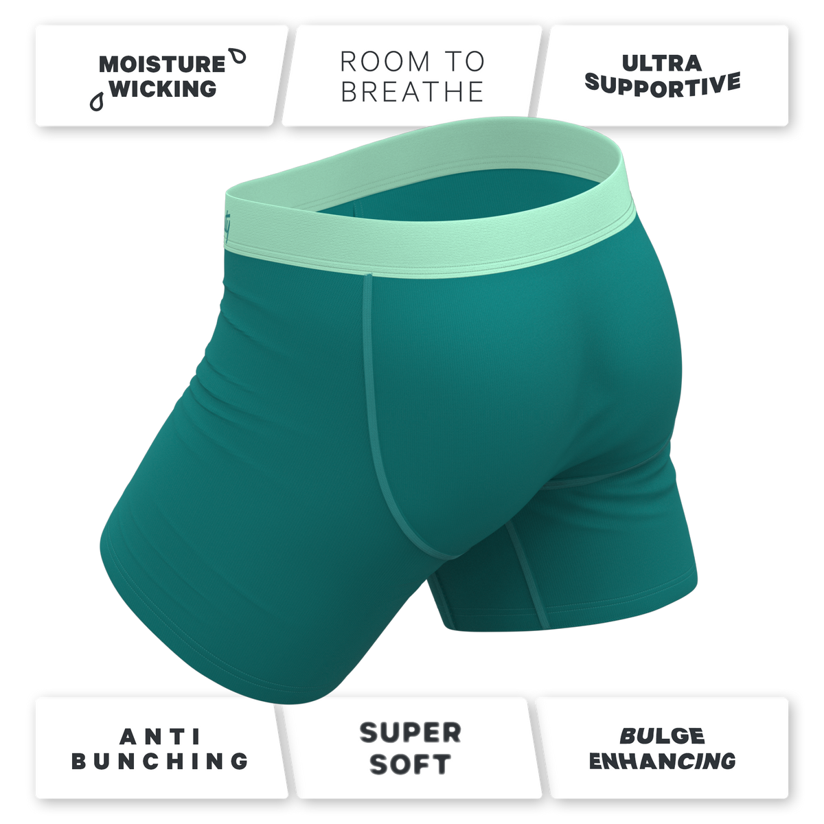 The Maldives | Teal Ball Hammock® Pouch Underwear With Fly - Shinesty