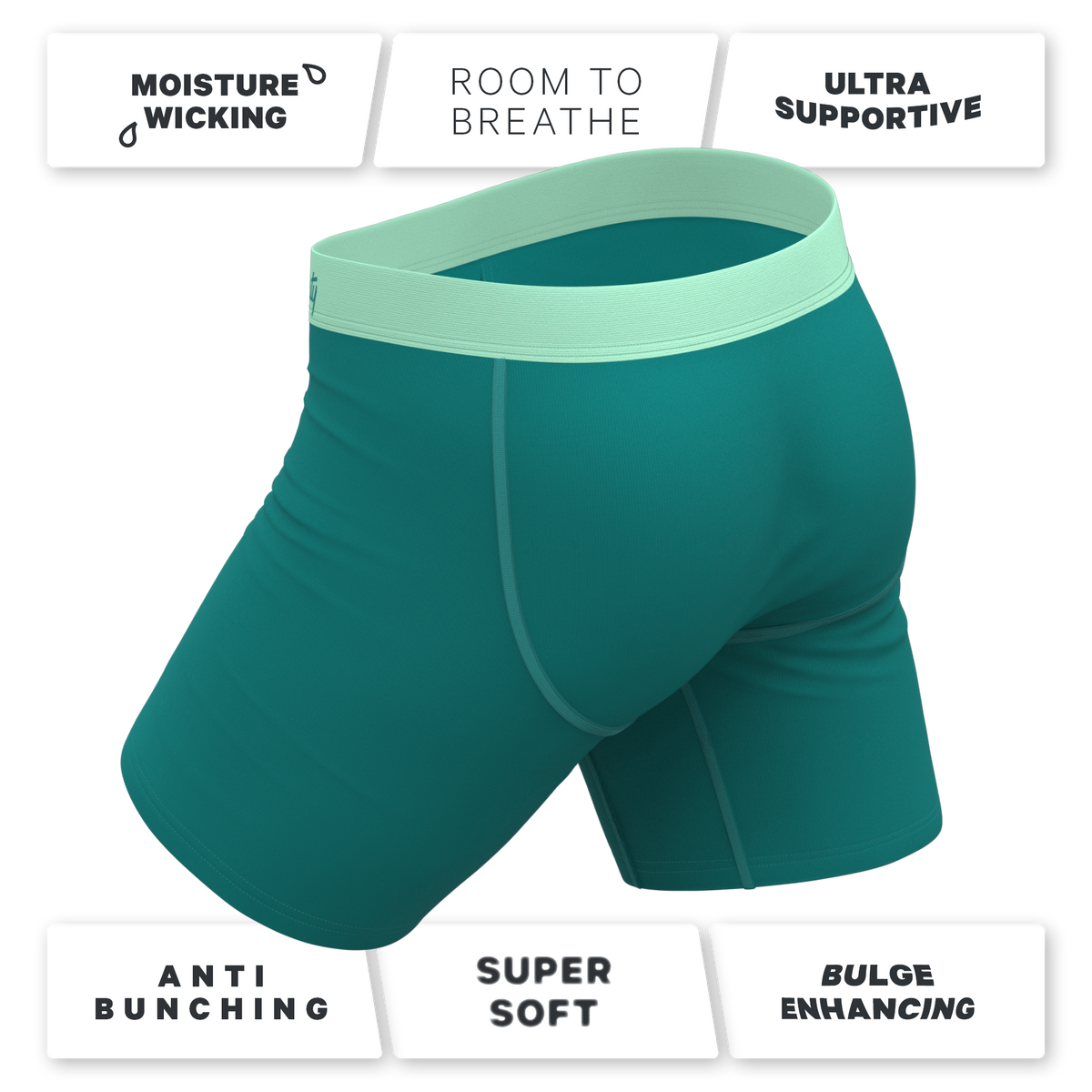 The Maldives | Teal Ball Hammock® Boxer - Long Leg - Shinesty