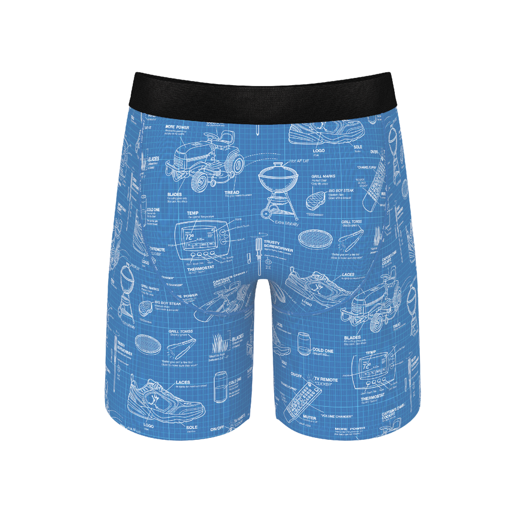 The Man With A Plan | Blueprint Ball Hammock® Boxer - Long Leg - Shinesty