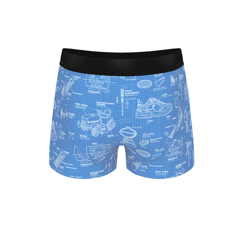 The Man With A Plan | Blueprint Ball Hammock® Pouch Trunks Underwear - Shinesty