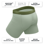 The Manzanilla | Olive Green Ball Hammock® Pouch Underwear With Fly - Shinesty