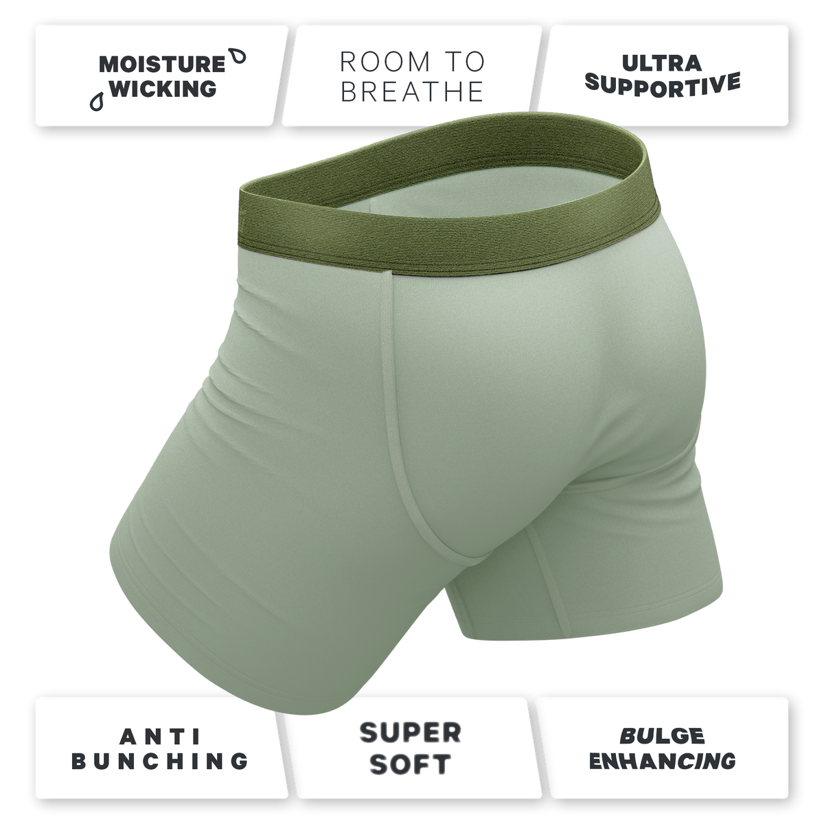 The Manzanilla | Olive Green Ball Hammock® Pouch Underwear With Fly - Shinesty