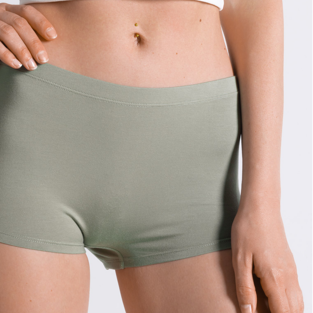 The Manzanilla | Olive Green Modal Boyshort Underwear - Shinesty