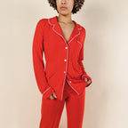 The Maraschino | Flame Scarlet Red SleepDeep™ Women’s Long Sleeve Pajama Set - Shinesty