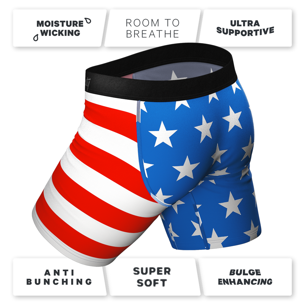 The Mascot | American Flag Ball Hammock® Boxer - Long Leg - Shinesty