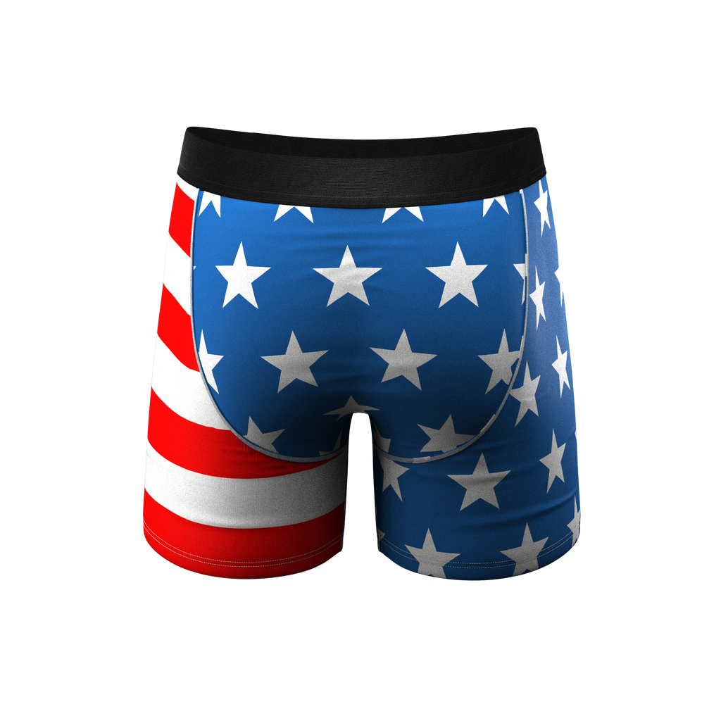 The Mascot | American Flag Ball Hammock® Pouch Underwear With Fly - Shinesty