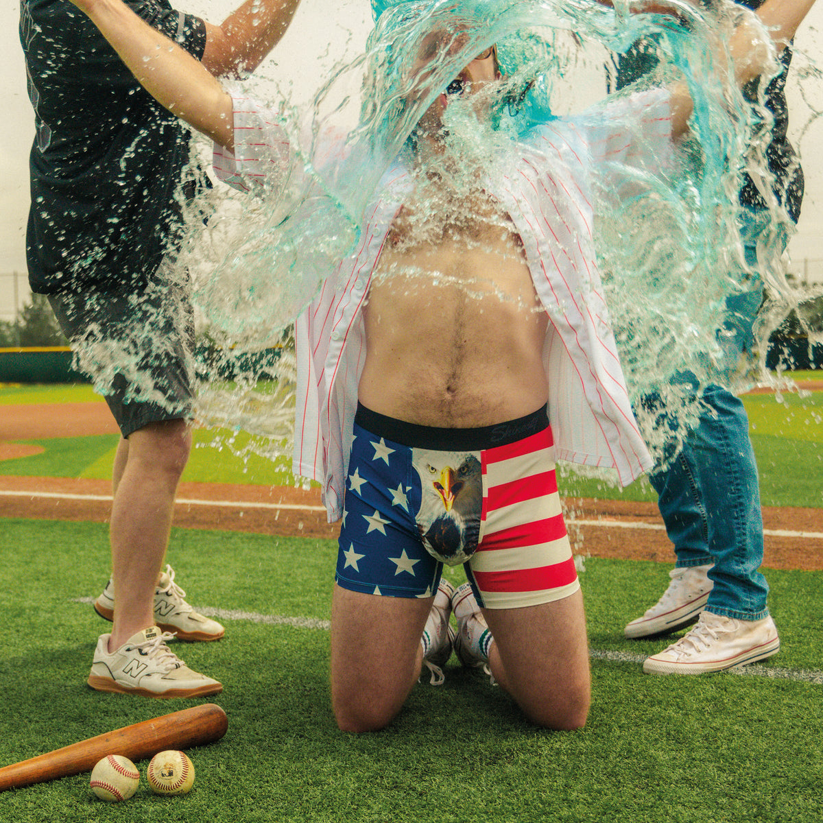 The Mascot | American Flag paradICE™ Cooling Ball Hammock® Underwear With Fly - Shinesty