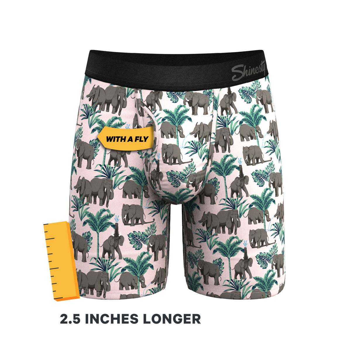 The Maximus | Tropical Elephant Ball Hammock® Boxer - Long Leg - Shinesty