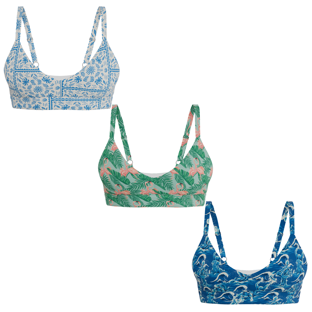 The Mediterranean Mischief | Boob Hammock™ Plunge Bralette 3 Pack - Shinesty