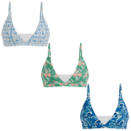 The Mediterranean Mischief | Boob Hammock™ Triangle Bralette 3 Pack - Shinesty