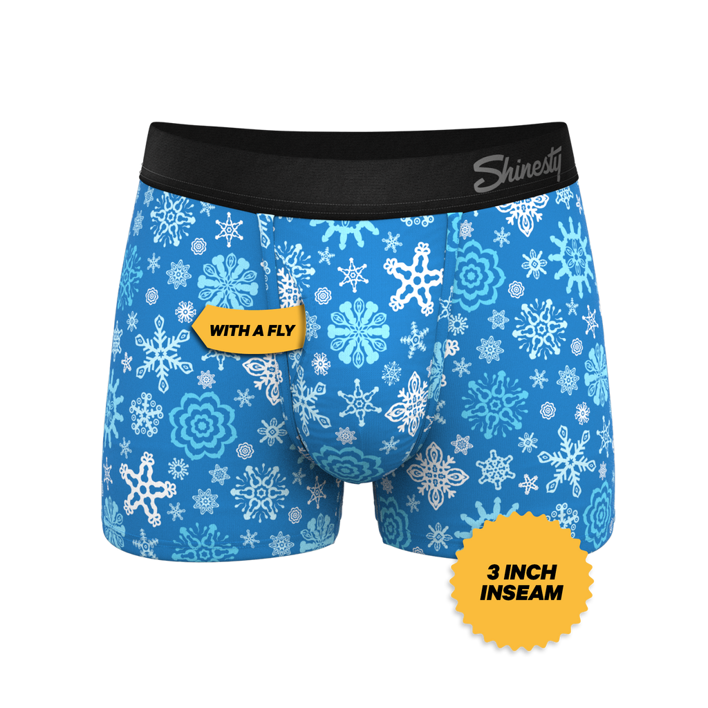 The Melt In Your Mouth | Glow In The Dark Naughty Snowflakes Ball Hammock® Pouch Trunks Underwear - Shinesty