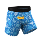 The Melt In Your Mouth | Glow in the Dark Naughty Snowflakes Ball Hammock® Pouch Underwear With Fly - Shinesty