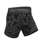 The Midnight Flora | Black Tonal Tropical Ball Hammock® Pouch Underwear - Shinesty