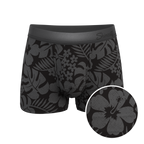 The Midnight Flora | Black Tonal Tropical Ball Hammock® Pouch Trunks Underwear - Shinesty