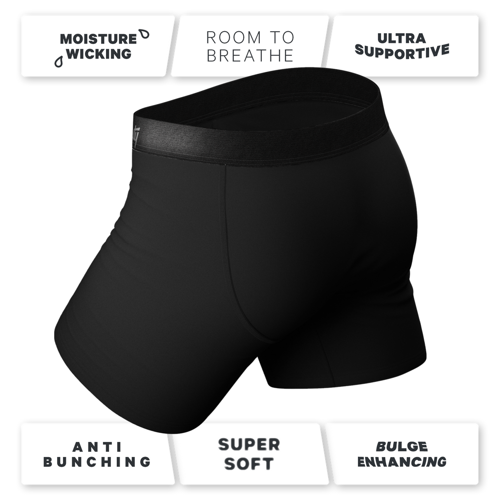 The Midnight Rider | Black Ball Hammock® Pouch Underwear With Fly 5 Pack - Shinesty