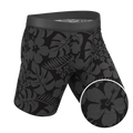 The Midnight Flora | Black Tonal Tropical Ball Hammock® Boxer - Long Leg - Shinesty