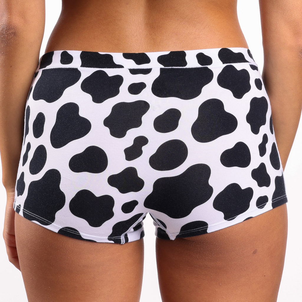 The Milk Me | Cow Print Modal Boyshort Underwear - Shinesty