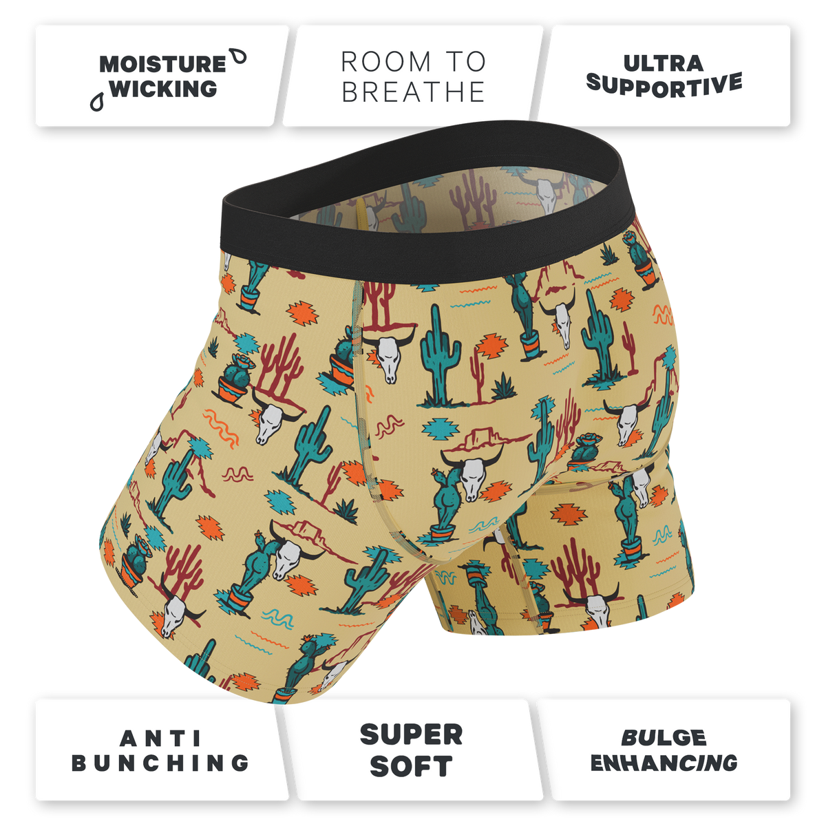 The Mirage | Western Cactus Ball Hammock® Pouch Underwear With Fly - Shinesty