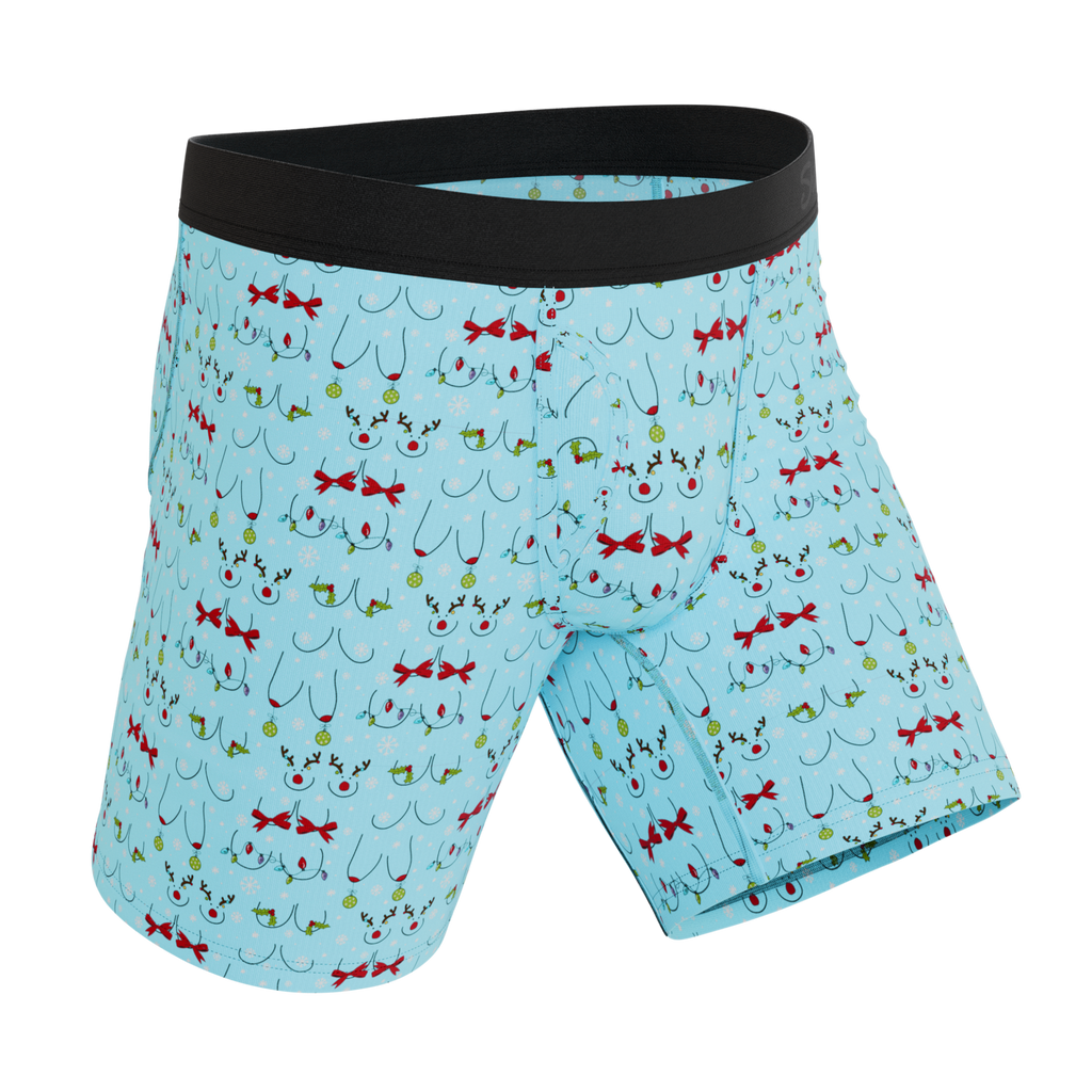The Mistletits | Christmas Bust Ball Hammock® Boxer - Long Leg - Shinesty