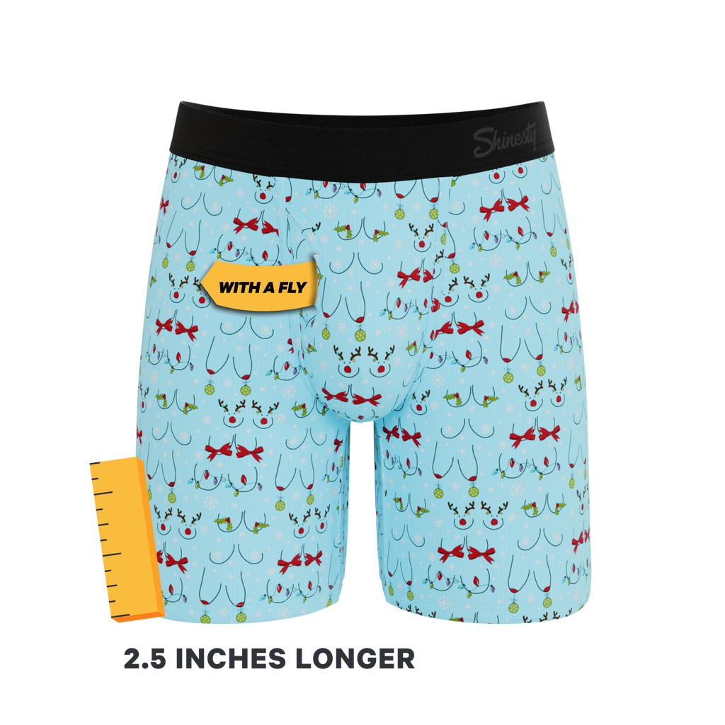 The Mistletits | Christmas Bust Ball Hammock® Boxer - Long Leg - Shinesty