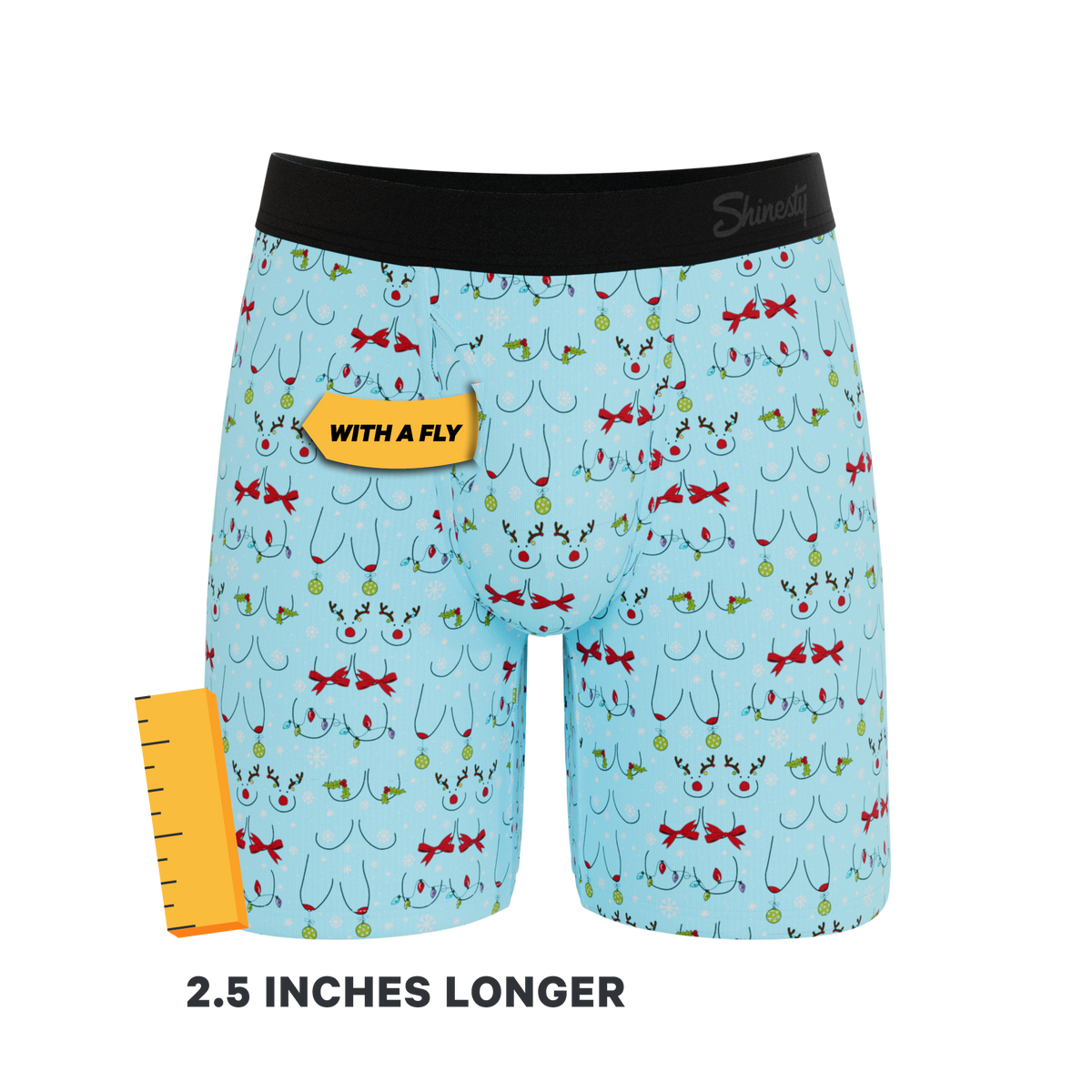The Mistletits | Christmas Bust Ball Hammock® Boxer - Long Leg - Shinesty