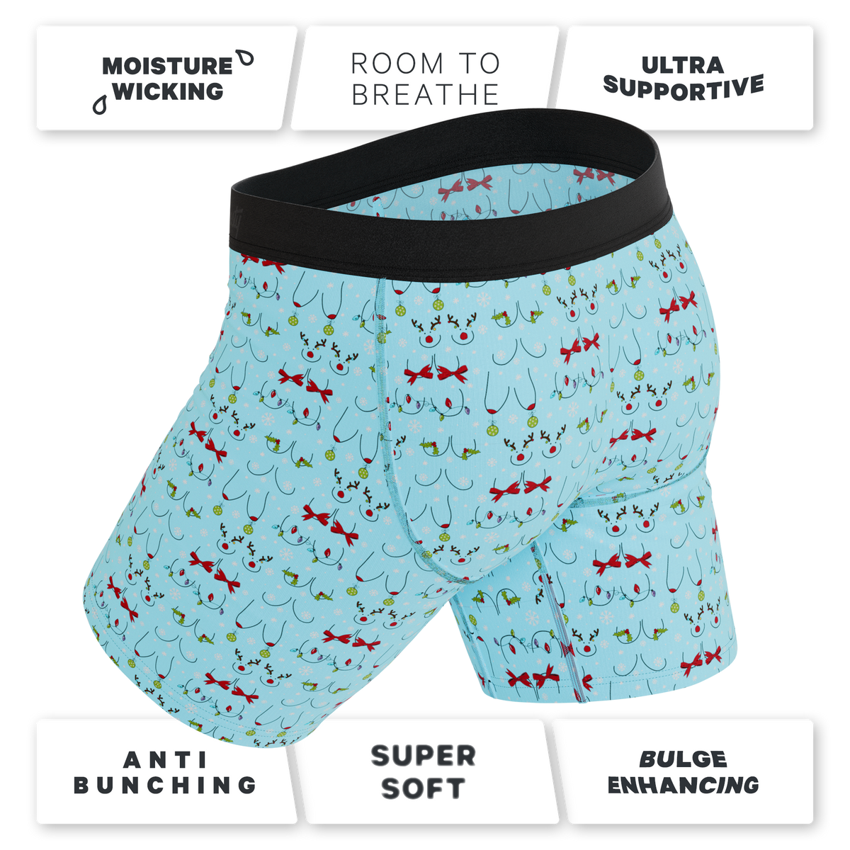 The Mistletits | Christmas Bust Ball Hammock® Boxer - Long Leg - Shinesty