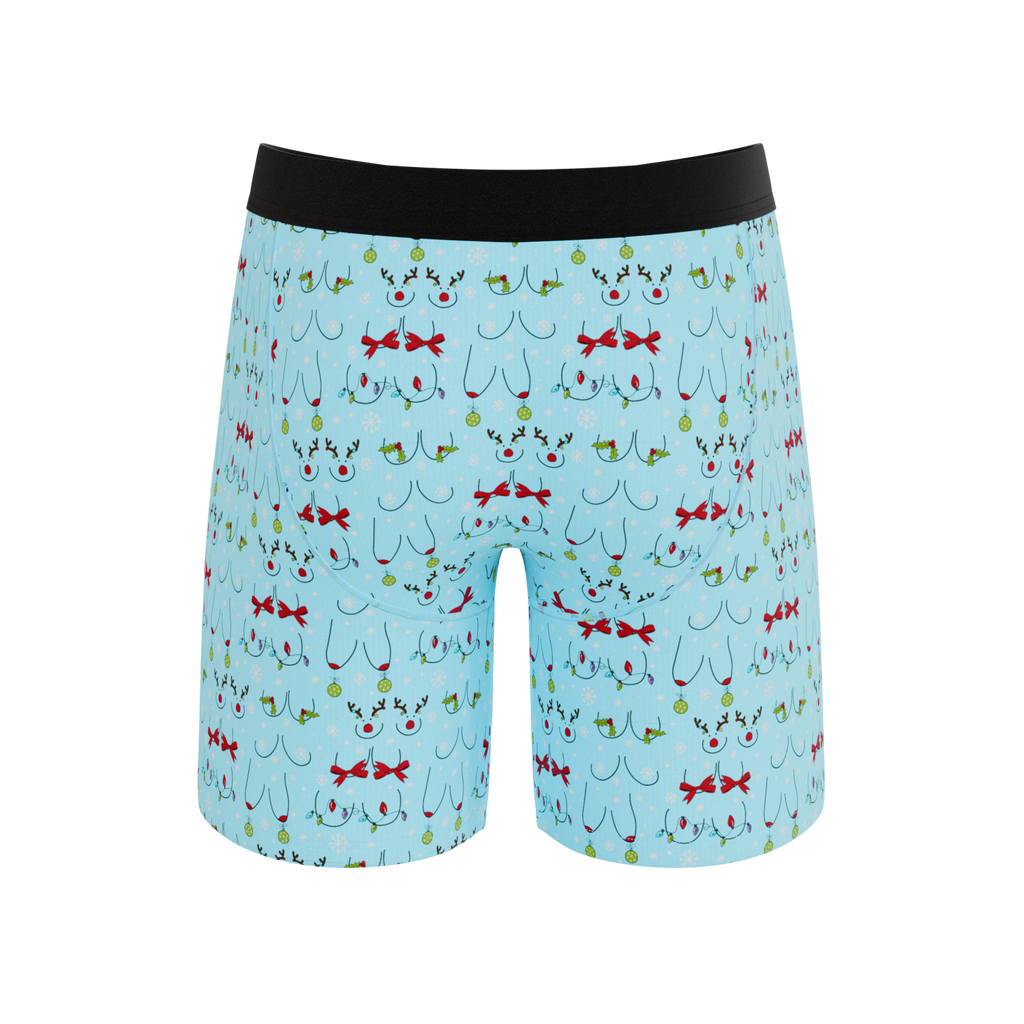 The Mistletits | Christmas Bust Ball Hammock® Boxer - Long Leg - Shinesty