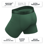 The Money Tree | Forrest Green Tonal Ball Hammock® Pouch Underwear With Fly - Shinesty