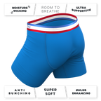 The Morning Glory | Blue with USA Waistband Ball Hammock® Pouch Underwear - Shinesty