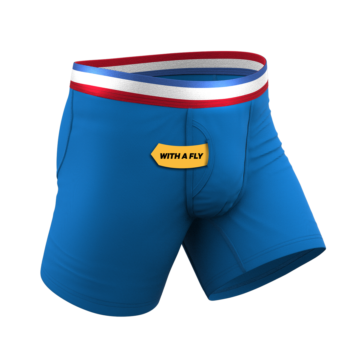 The Morning Glory | Blue with USA Waistband Ball Hammock® Pouch Underwear With Fly - Shinesty