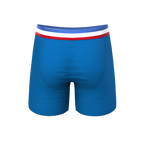 The Morning Glory | Blue with USA Waistband Ball Hammock® Pouch Underwear With Fly - Shinesty