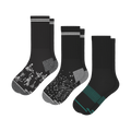 The Mostly Black | Heel Hammock™ Crew Socks 3 Pack - Shinesty