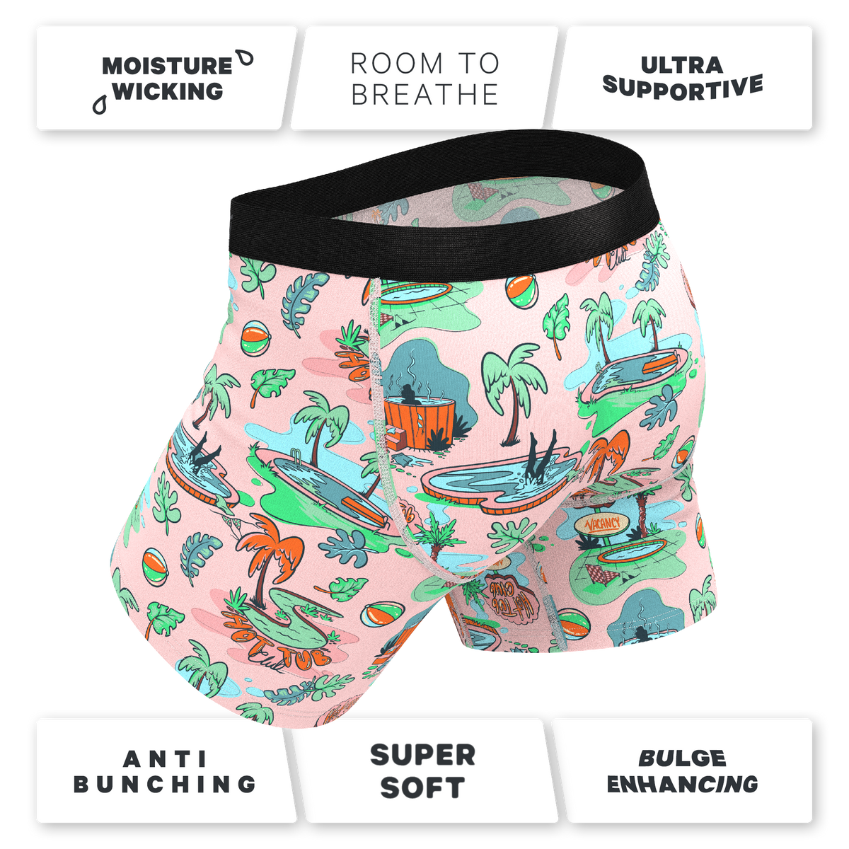 The Motel Hotel | Palm Springs Tropical Ball Hammock® Pouch Underwear - Shinesty